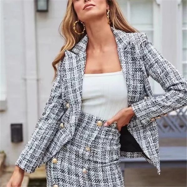 

new europe deleted from the office women's clothes of collar flawlers short jackets 2021 autumn wool outerwear coat buttons 648u, White;black