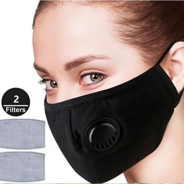 

odor wholesale filter washable reusable anti pm2.5 smog custom cotton pollen dust mouth face mask with 2 filters