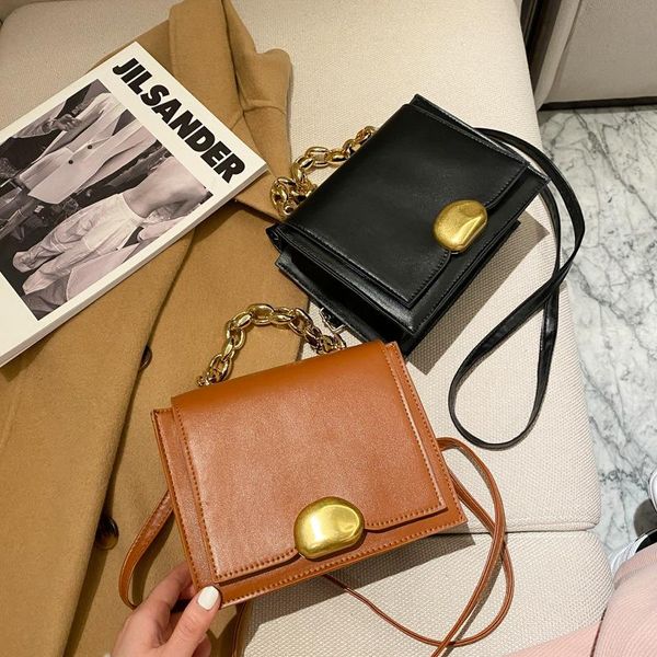

cross body fashion chain strap handbags for women pu leather shoulder bag simple style lady crossbody square small luxury