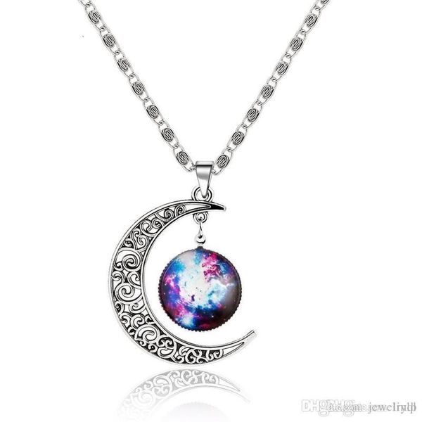 

swarovski new elements fashion jewelry vintage starry moon outer space universe gemstone pendant necklaces kka1761122e
