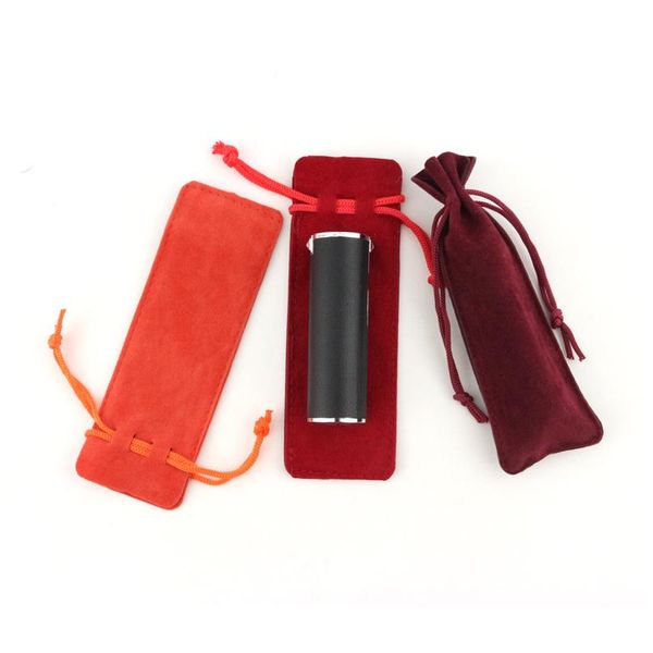 

50pcs/lot pen bag double velour lip stick bag both-side flannelette lip gloss drawstring bag g sqcelr