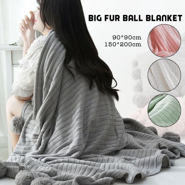 

blankets nordic tassel ball blanket winter sofa po props soft bedspread air conditioning