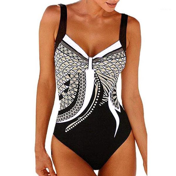 

swimwear women 2019 one piece swimsuit vintage retro bathing suits backless swimming suit for beachwear plus size monokini -2xl1, White;black