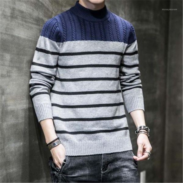

men's sweaters est sweater men clothing 2021 autumn winter knitwear warm pullover fashion striped casual o-neck pull homme plus size 3x, White;black