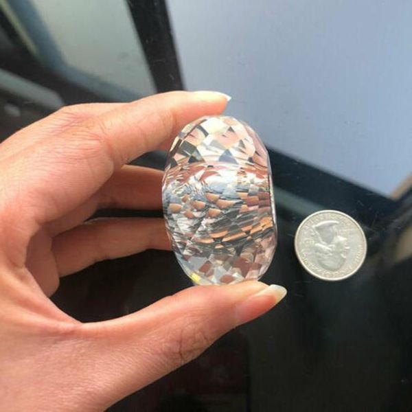 

50mm rondelle 3d faceted ball crystal glass chandelier part prism diy hanging suncatcher hanging ornament h bbyvsp