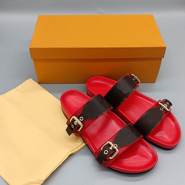 

2022 women sandals brand sandals classic slippers real leather slides platform flats shoes flip flop, Black