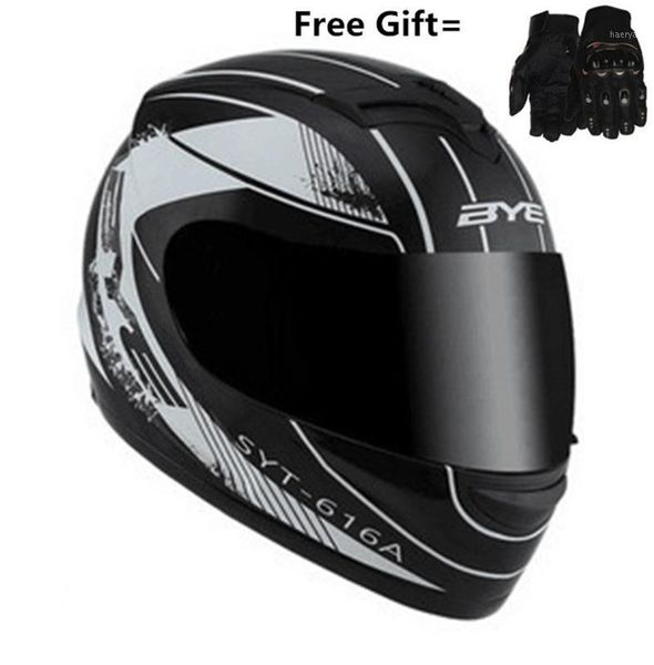 

gift gloves bye logo full face black street bike motorcycle helmets [dot] (small, matte black) s m l xl xxl size1