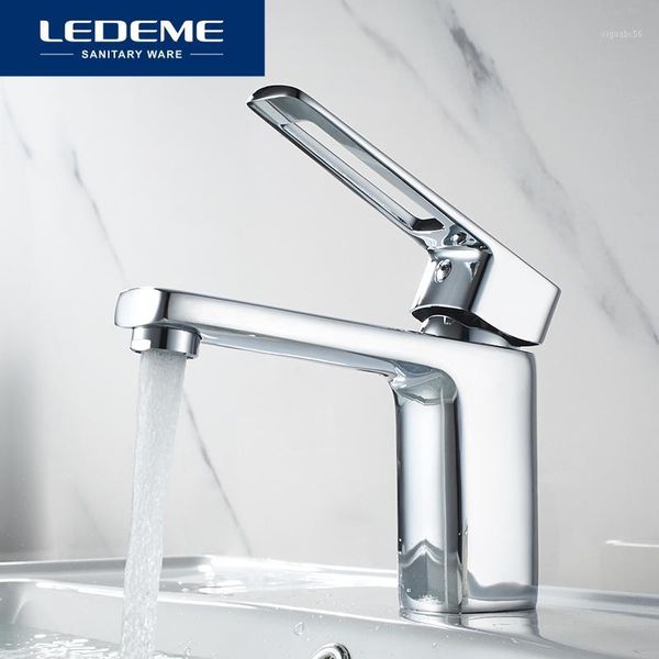 

ledeme bathroom basin faucet chrome finished single handle bath sink tap faucet mixer and cold water basin faucets l10671