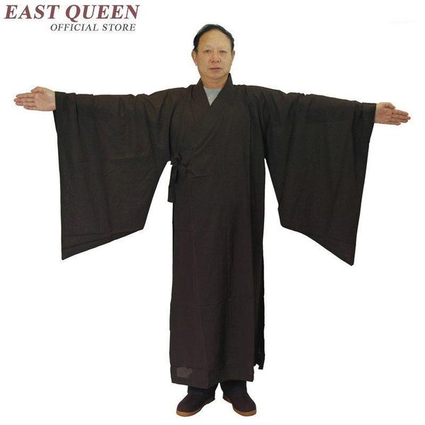 

ethnic clothing buddhist monk robes chinese shaolin men traditional robe 9701, Red