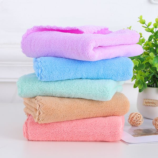 

35*75cm dry hair towel velvet fabric towel water absorption soft quick dry face and hand and children towel