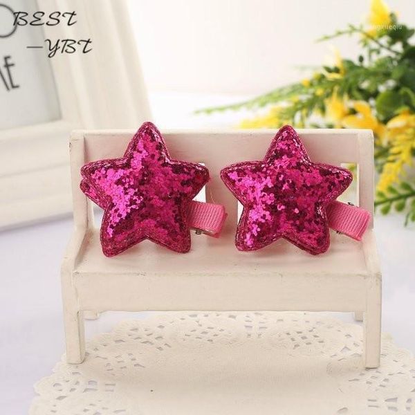 

2pcs/lot sequin star baby girls hair clip accessories headwear kids children barrettes hairpins1, Slivery;white