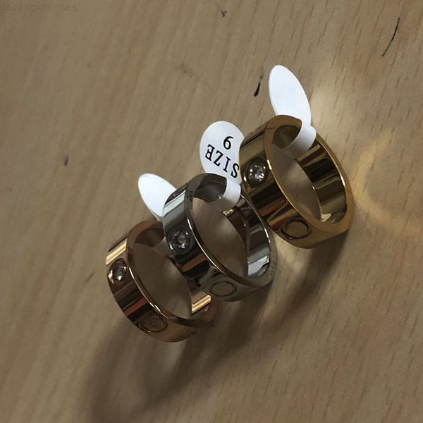 

lrose gold plated ove stainless crystal steel woman jewelry men wedding rings for female women gifts engagement ring wit, Silver