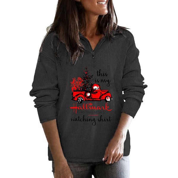 

winter present from casual christmas truck with zipper collar and a woman's sweater pcq3, Black