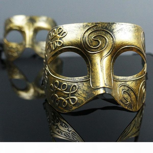

wholesale-stylemale and female masks retro medieval earl rome bar halloween masquerade props face mask paper package, Silver
