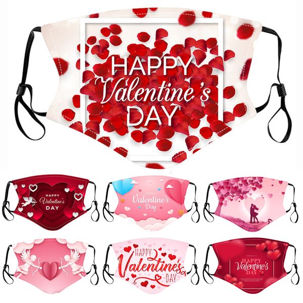 

valentine's designer day couple face mask men women cotton dustproof masks pm2.5 filter inserts anti dust facemaskw9e7