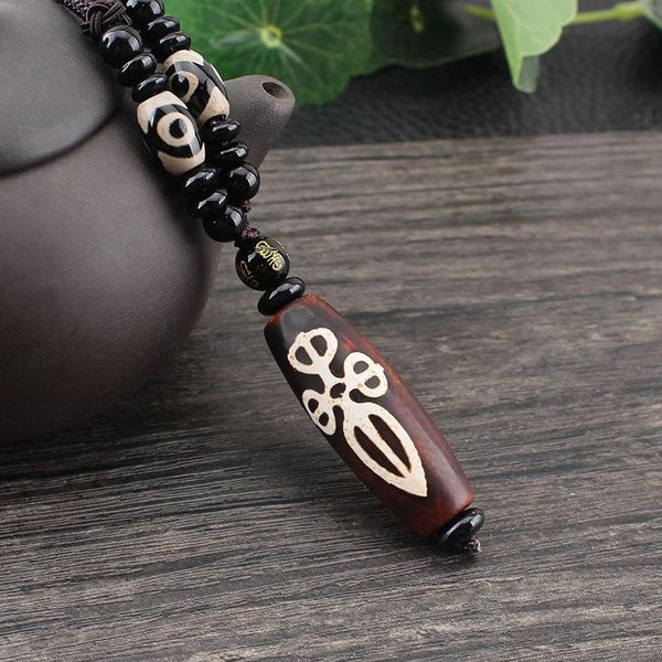 

pendant necklaces nine eye tibet dzi drop choker nacklace natural stone materials fashionable style heaven bead bring good luck, Silver