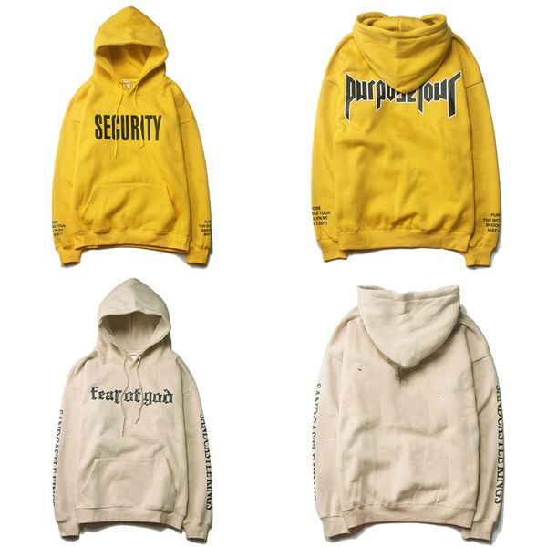 

men's and women's autumn and winter new staf yellow ins high street grandpa plus velvet warm fog hoodies, Black
