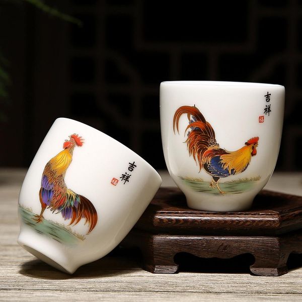 

button fat ward teacup golden prother cup tasing чай чай кубок китайский стиль чай набор чашек 100 мл прозрачная керамическая чашка чашка ча