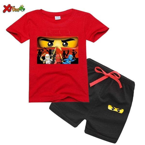 

boys t-shirts set 2020 summer kids ninjago t shirts cotton tees boys girls tshirt set boys clothes summer kids t shirt set lj200819, White