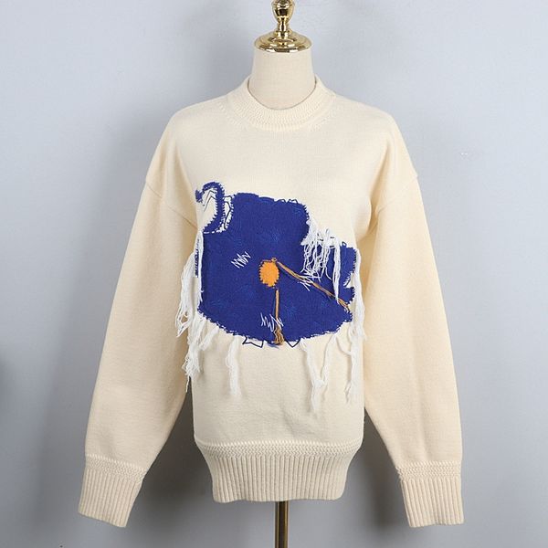 

1128 2020 autumn brand same style regular crew n eck sweater apricot women clothes, White;black