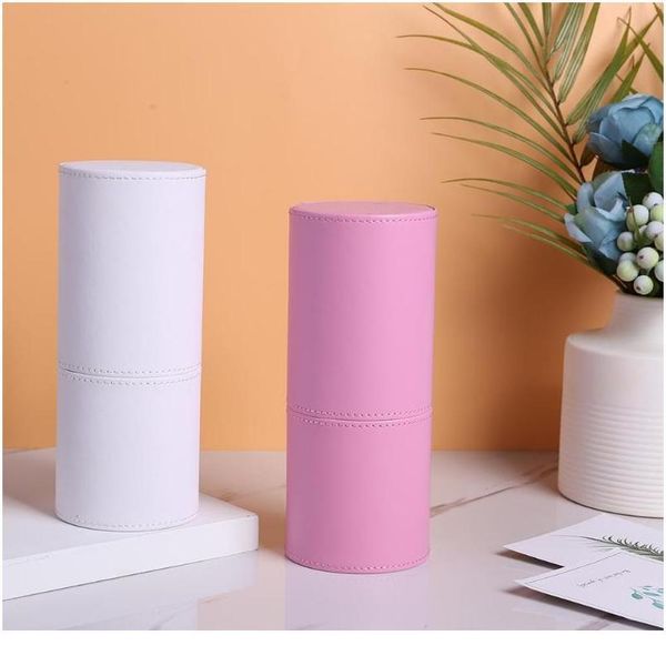 

1pc pu leather makeup brush holder cosmetic pens storage case portable travel makeup brushes organizer case pe bbybpa
