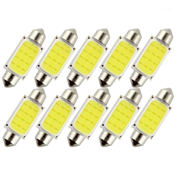 

10pcs universal 12led white light festoon 12v c5w car cob led light reading dome map bulb1