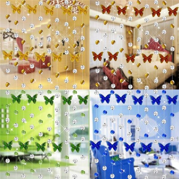

curtain & drapes 2021 selling butterfly design crystal glass bead living room bedroom window door wedding decor #05231