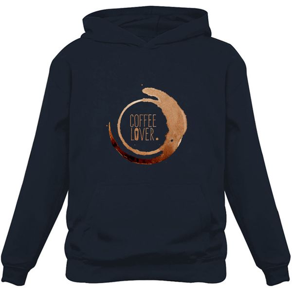 

wt20410 new ins trend coffee lover personality printed hooded women's sweater loose and comfortable leisure, Black