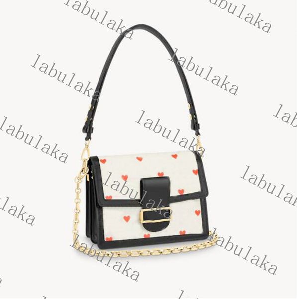 

women's fashion dauphine leather bag dustbag vanity designer shipping come genuine bag m57482m57463 shoulder with handbags psudk, Red;black