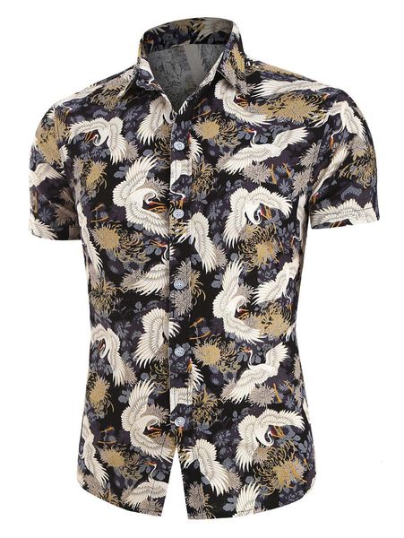 

qnpqyx men's hawaiian beach shirts floral fruit print shirts casual short sleeve summer holiday vacation fashion 8 colors, White;black