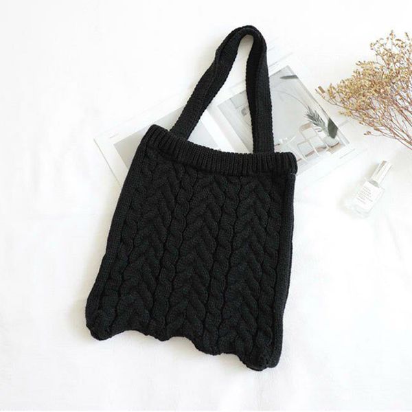 

hbp version of the essays wool tote bag autumn and winter retro knitted handbag simple casual shoulder handbag