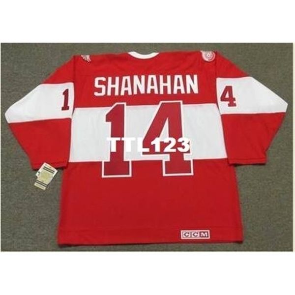 

121 #14 brendan shanahan detroit red wings ccm 2014 "winter classic" alumni hockey jersey or custom any name or number retro jerse, Black