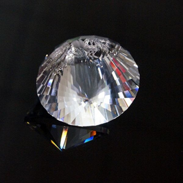 

40mm crystal faceted lamp prism circular cone pendulum glass art suncatcher pendant 3d arrow point hanging ornament chandelier h wmtyyx