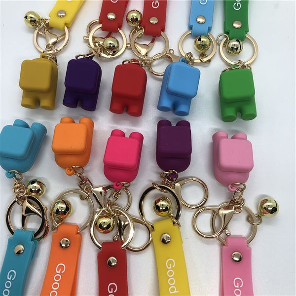 

designers keychain games among us keychain anime cute cartoon among us colourful keyrings keychains car keys accessories boutique cz1221a, Red;brown