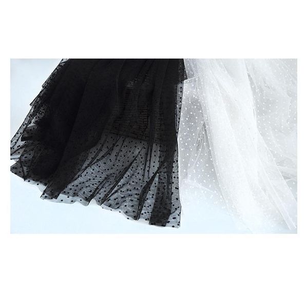 

0.5meter/lot 150cm wide white/black dot mesh fabric sewing romantic lovely fabric textile material x260 0.5meter/l jllhrz