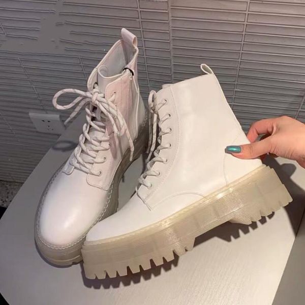 

2021 women ankle boots fashion platform warm winter shoes woman thick bottom office lady casual daily footwear, Black