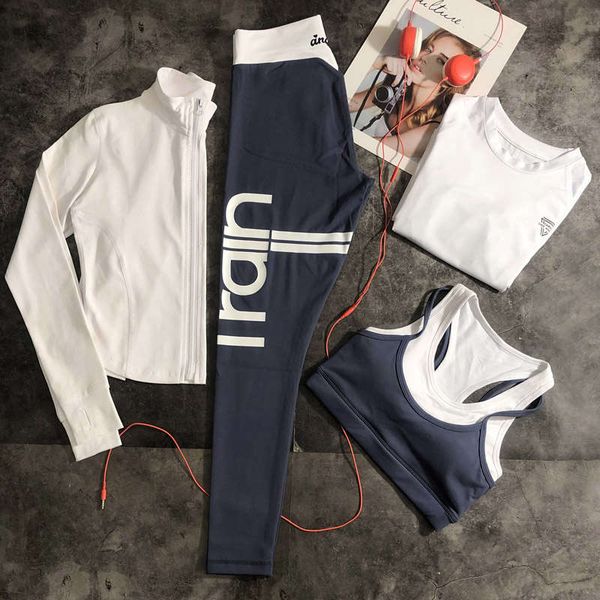 

yoga women professional high-end fashion long sleeve autumn and winter style good-looking gym net red running suit, Gray