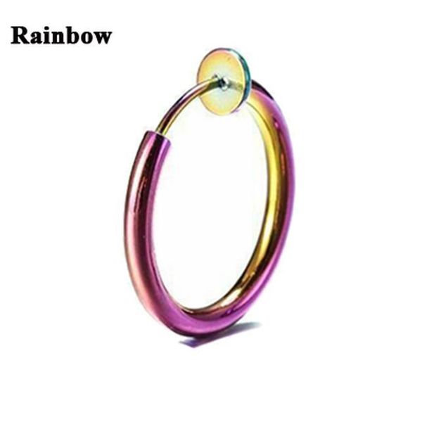 

1pc clip on earrings for women men fake spring clip on nose clips ring stealth hoop lip ring helix ring hoop q jllykz, Silver