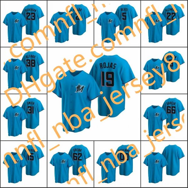 

miami marlins #23 corey dickerson 2 jonathan villar 15 brian anderson men women youth custom blue replica alternate jersey, Blue;black