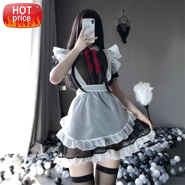 

women's pajamas homewear cosplay lace mini skirt temptation cosplay babydoll erotic maid outfit clothing erotic lingerie #py9p, Black;white