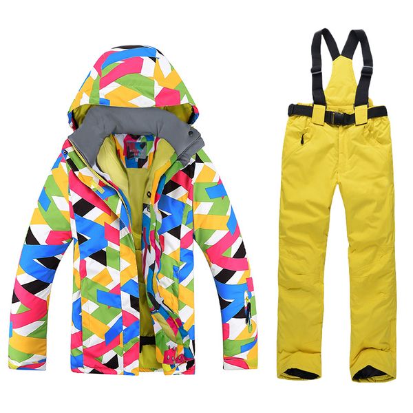 

женщины snowsuit лыжный костюм женщины бренды высокое качество женские брюки снежные брюки ветерзащитный водонепроницаемый красочная одежда, Black
