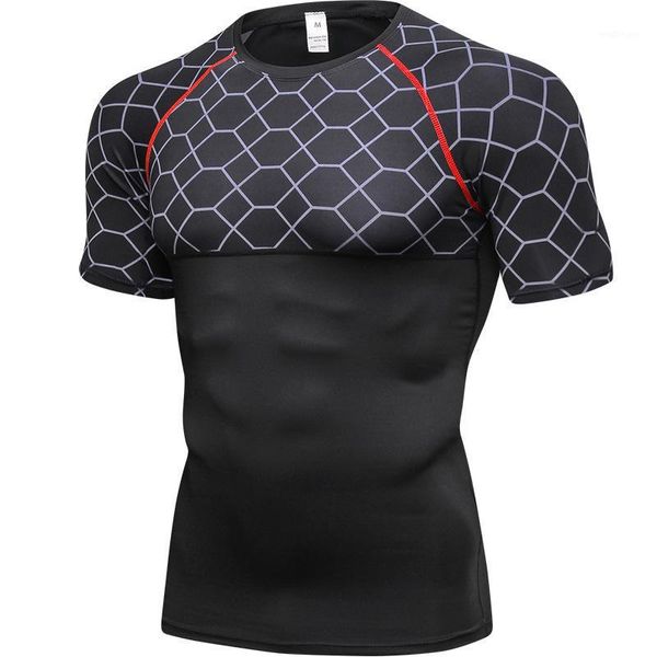

new summer men's fitness short sleeve t shirt quick dry compression shirts workout gyms t-shirt sportswear tight solid tees1, White;black