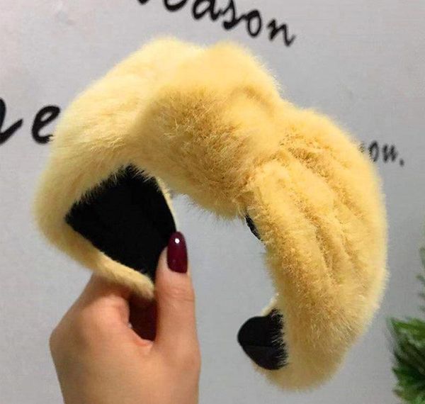 

winter thick furry hairbands warm wide faux fur plush head band bezel lamb wool hair band women jllxst infant2005, Slivery;white