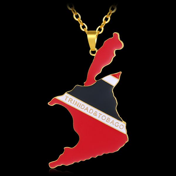 

мода trinidad ожерелье золото цвет trinidad tobago подвеска очарование женщины и мужчины ювелирные изделия мода лучший друг подарок, Silver