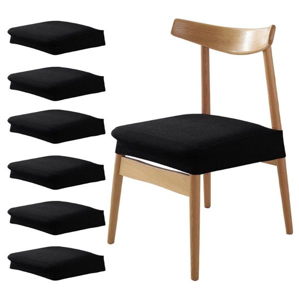 

chair covers 6pcs/set universal seat armless dining multifunction solid slipcovers kitchen waterproof modern jacquard stretch