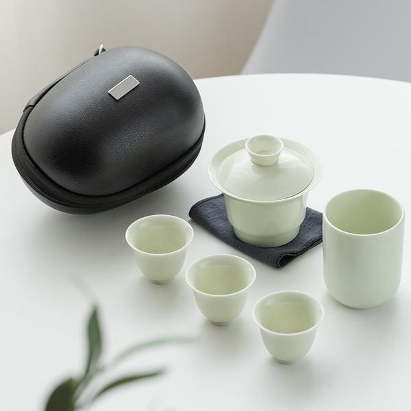 

luwu ceramic gaiwan с 2 чашками чайных наборов портативный туристический чай набор питьевой программы luwu керамический wmtdla