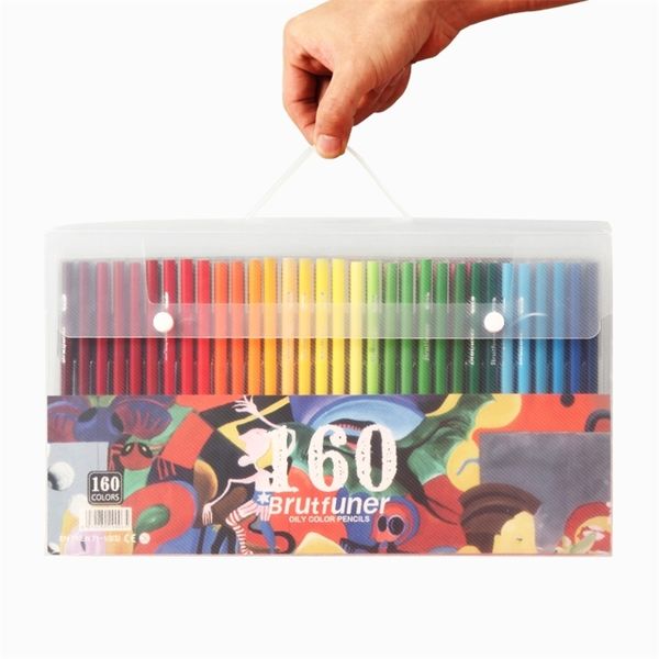 Brutfuner 120/160 renkler profesyonel yağ renk kalemler set sanatçı boyama çizim ahşap renk kalem okul sanat malzemeleri 201223