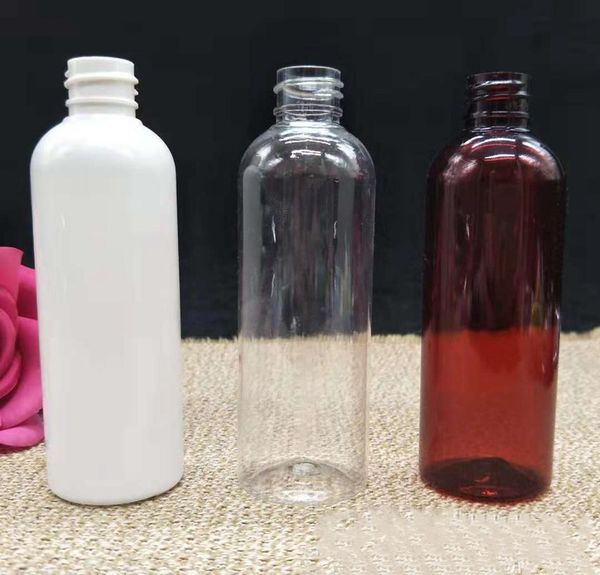 

100ml plastic cosmetic empty bottle white clear amber liquid trial bottle press cap round bottom storage vessel packaging ljjp261 wmtrzmo