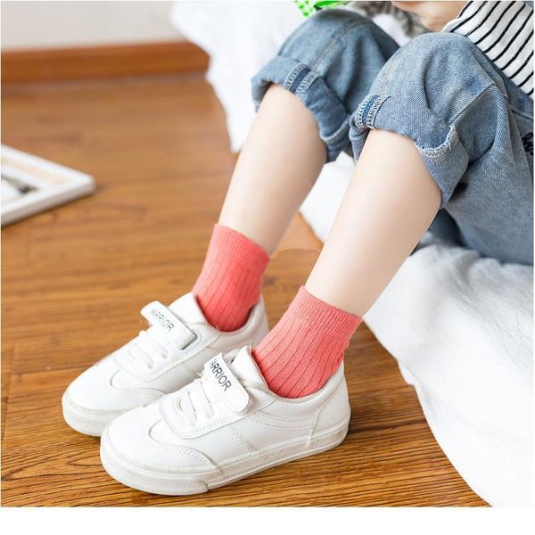 

children's solid color striped socks warm in autumn and winter, sweat absorption, ventilation and friction proof cott bbycgp, Black