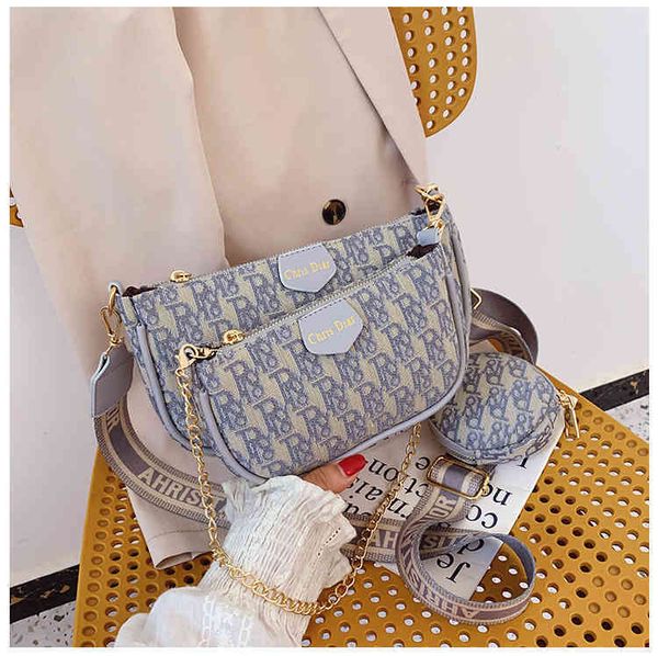 

three piece set super value popular canvas single shoulder diagonal span armpit dumpling chain